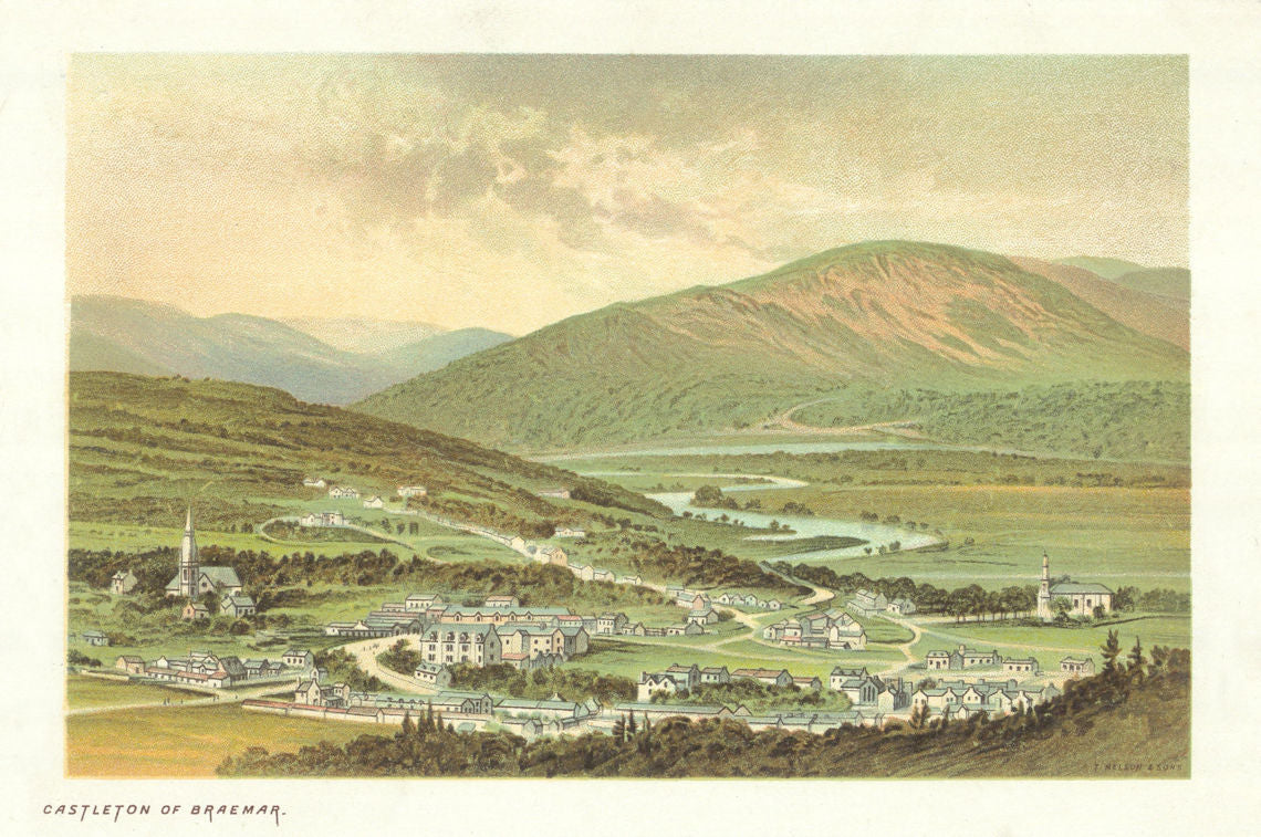 Castleton of Braemar. Scotland antique chromolithograph 1891 old print
